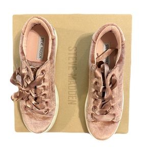 Steve Madden Pink Velvet Sneakers